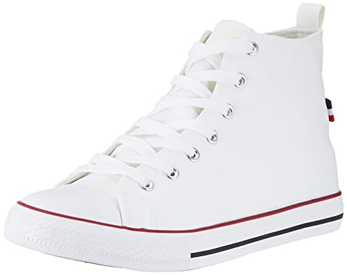 WHITE HIGH ANKLE CANVAS SNEAKER FOR MEN