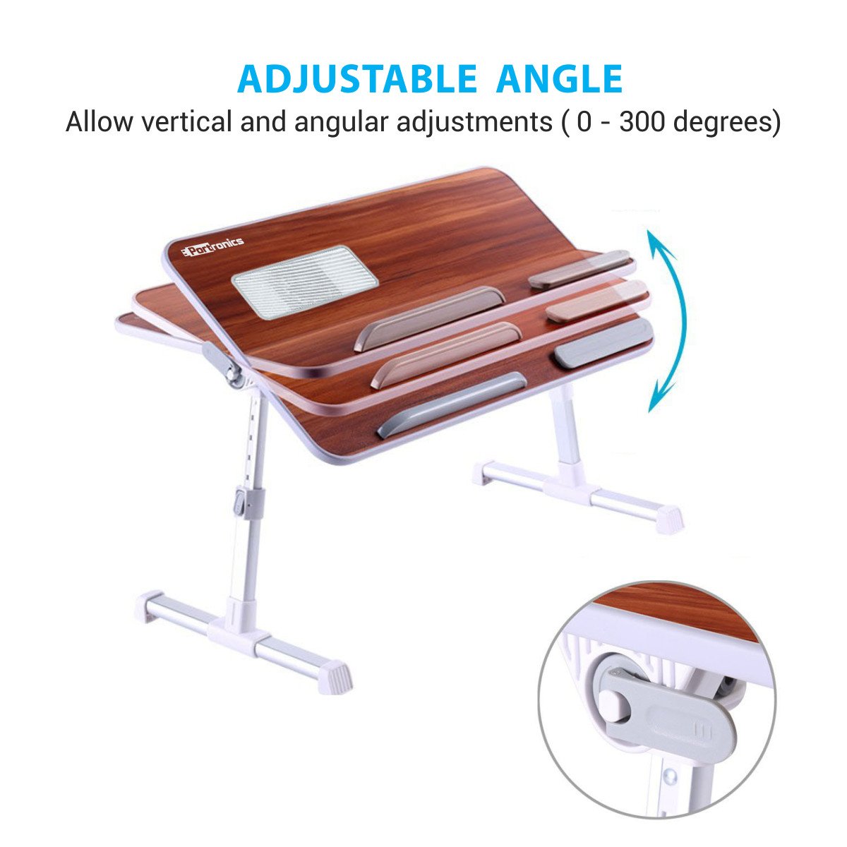 Portronics My buddy plus Adjustable Laptop cooling Table (Brown) 