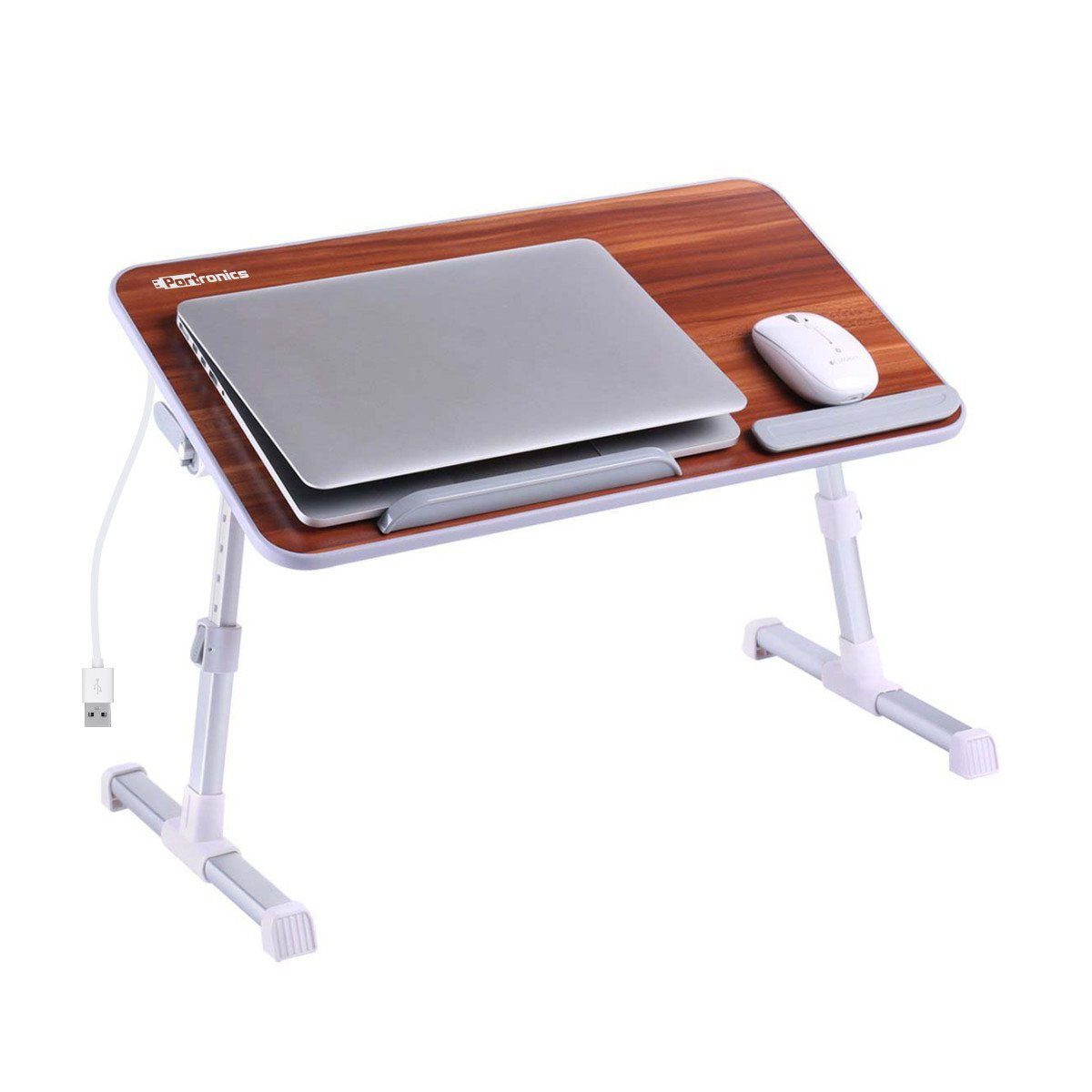 Portronics My buddy plus Adjustable Laptop cooling Table (Brown) 