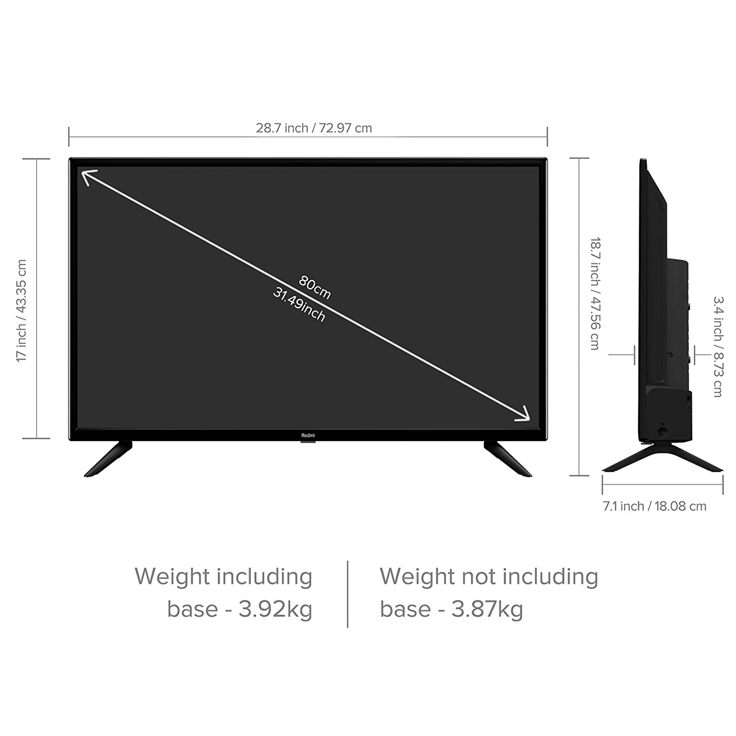 ZERO SEVEN  Redmi 80 cm (32 inches) HD Ready Smart LED TV |
