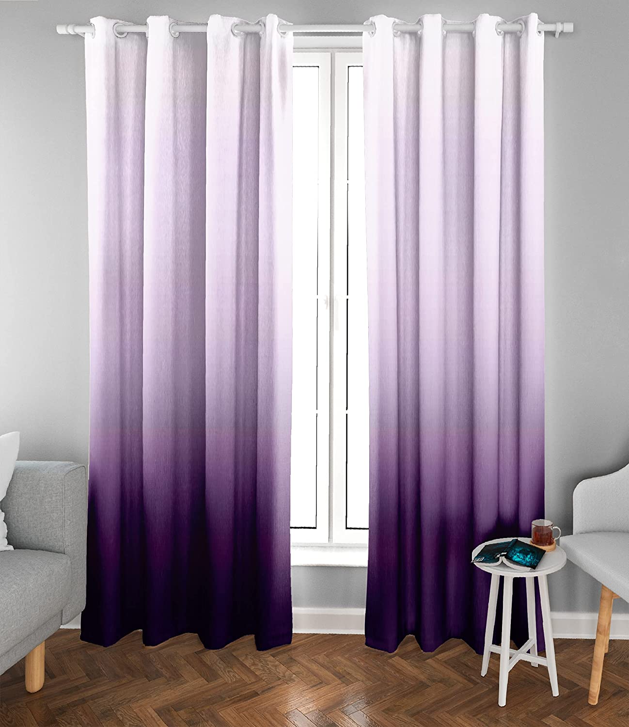Ultimate Trends Polyester Digital Fancy Multi Shaded (Gradient) Print Curtains for Window 5 feet Pack of 1, (UTCR1009_5ft_1_New)
