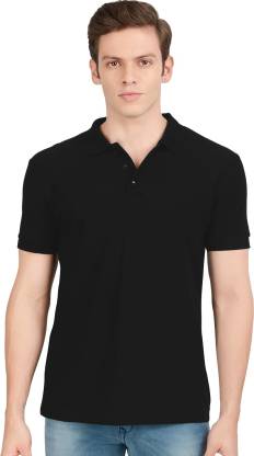 Solid Men Black T-Shirt